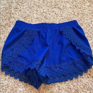blue lace shorts